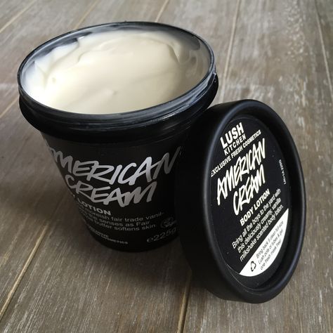 American Cream Body Lotion. Lush Kitchen Exclusive. American Cream Lush, Lush American Cream, Realistic Gifts, Lotion Collection, Infinite Money, Acid Bath, Tumblr Quality, Lush Products, Wishlist 2024