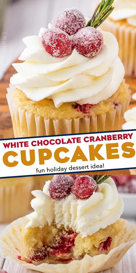 Christmas Cupcake Flavors, Winter Wonderland Party Ideas, Cranberry Cupcakes, Chip Seasoning, Wonderland Party Ideas, Easy Christmas Cupcakes, Winter Cupcakes, Perfect Christmas Dessert, Christmas Cupcakes Recipes