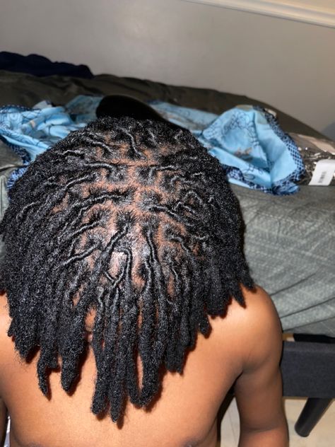 Dreads No Middle Part Men, No Middle Part Locs Men, No Middle Part Locs, Fresh Retwist Locs, Starter Dreads For Men, Braids Hairstyles Twist, Locs Male, Loc Parts, Dreads Journey