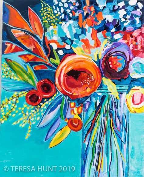 Happy Mother Colorful Floral Art, Bouquet Art, Abstract Flowers Print, Abstract Flower Art, Abstract Floral Paintings, Abstract Floral Art, Floral Oil Paintings, Flower Paintings, Oil Painting Flowers