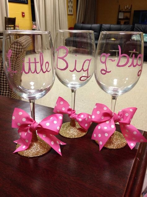 You would be enabling my sparkling grape juice addiction, but it's so pretty! More Theta Crafts, Big N, Alpha Phi Omega, Alpha Epsilon Phi, Theta Phi Alpha, Delta Phi Epsilon, Sorority Big Little, Big Little Gifts, Alpha Gamma Delta