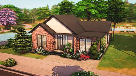 Modern Starter Home Sims 4, The Sims 4 Starter Home, Starter House Sims 4, Starter Home Sims 4, Sims 4 Starter House, Modern Starter Home, Sims 4 Starter Home, Sims4 Inspiration, Home The Sims 4