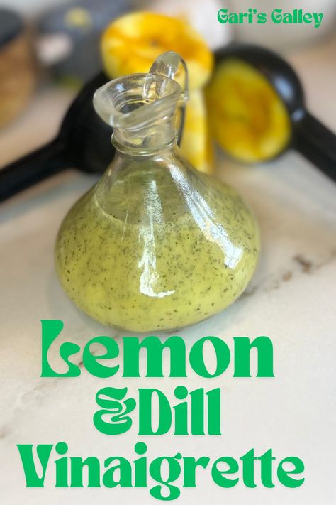 Lemon and Dill Vinaigrette Lemon Dill Vinaigrette, Lemon Herb Vinaigrette Recipe, Dill Salad Dressing Recipe, Dill Salad Dressing, Lemon Dill Dressing, Dill Vinaigrette, Lemon Basil Vinaigrette, Lamb Pasta, Dill Salad