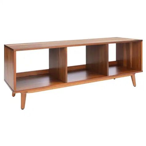 SAFAVIEH Cricket Open 3-Shelf Media TV Stand (50-inch Flat Screen) - 47.6" W x 14" L x 18" H - On Sale - Bed Bath & Beyond - 31803143 Record Furniture, Barn Door Tv Stand, Tv Stand With Storage, Media Stand, Tv Stand Wood, Tv Stands And Entertainment Centers, Low Shelves, Open Shelf, Media Console