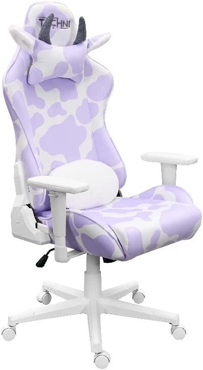 Techni Sport19.75 Modern Fabric Gaming Chair in Lavender Purple/White Lavender Print, Gamer Chair, Gaming Chairs, White Cow, Rooms To Go, A Cow, Modern Fabric, Game Room Furniture, Chairs For Sale