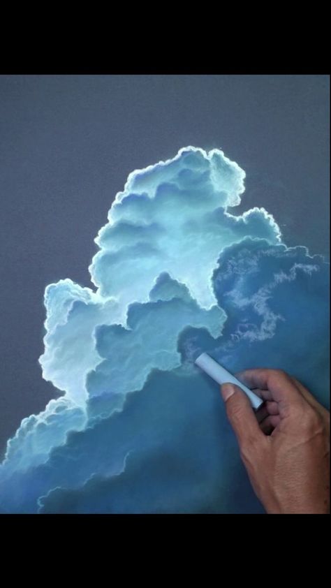 An easy way to draw clouds using soft pastels | cloud | An easy way to draw clouds using soft pastels Easy art for beginners Medium: Soft pastels on pastelmat paper ... | By Veri Apriyatno Artist Soft Pastel Clouds Tutorial, Soft Pastel Drawing Ideas Beautiful, Cloud Art Tutorial, Oil Pastel Sky Art, Dry Pastels Art, Soft Pastel Clouds, Oil Pastel Clouds Tutorial, Soft Chalk Pastel Art, How To Draw Clouds With Pencil