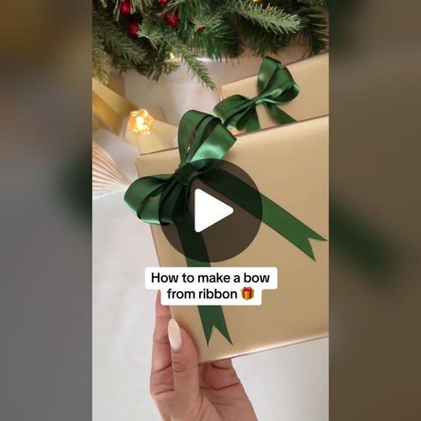 TikTok · Chantel Mila Chantel Mila, Ribbon Bow Tutorial, Gift Wrapping Christmas, Christmas Tree Inspo, Natalie Cole, Simple Bow, Holiday Hack, Ribbon Diy, Christmas Hacks