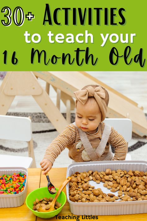 16 Month Sensory Bins, 15 Mo Old Activities, Activities For A 15 Month Old, Activities To Do With 16 Month Old, 15 Month Old Sensory Activities, Games For 15 Month Old, Activity For 16 Month Old, Sensory Activities For 16 Month Old, Fun Activities For 16 Month Old