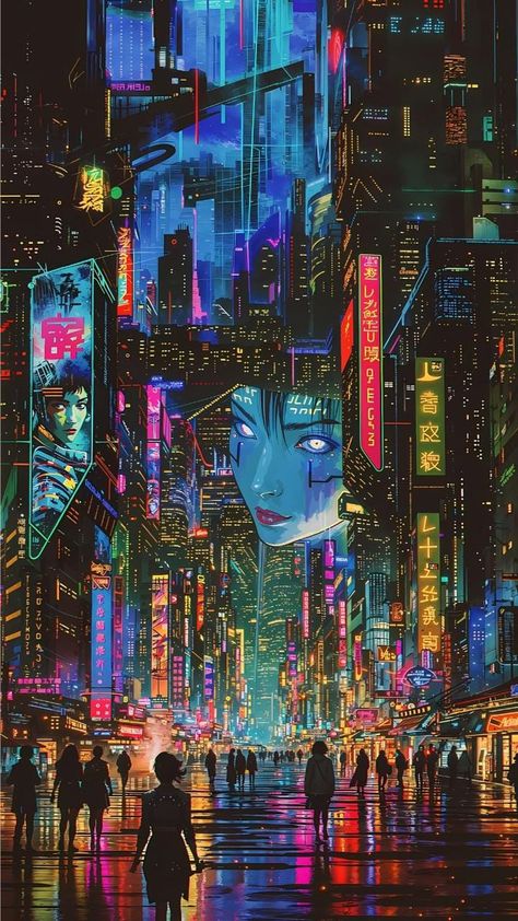 Futuristic City Cyberpunk, Cyberpunk Fantasy Art, Cyberpunk Landscape, Cyberpunk Background, Hood Aesthetic, Cyberpunk Wallpaper, City By Night, Neon Cyberpunk, Street Cats