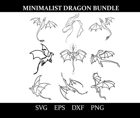 Simple Dragon Outline, Dragon Easy Drawing, Tiny Dragon Tattoo, Dragon Tattoo Simple, Dragon Clip Art, Dragon Stencil, Dragon Outline, Dragon Tattoo Stencil, Simple Dragon