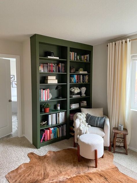 Easy IKEA Billy Bookcase Built-In Hack Billy Bookcase Alcove, Pretty Shelves, Kids Den, Bookcase Hack, Billy Ikea, Ikea Built In, Billy Bookcase Hack, Ikea Billy Bookcase Hack, Ikea Bookcase