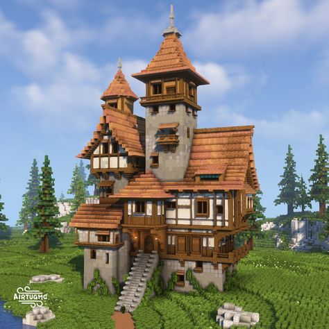 A medieval outpost, lmk what you guys think of it #minecraft #minecraftonly #minecrafter #minecraftdaily #minecraftpe #mcpe… | Instagram Minecraft Medieval Buildings Ideas, Minecraft Tower Roof Design, Minecraft Inn Ideas, Medieval Tower Minecraft, Minecraft Medieval Blacksmith, Minecraft Outpost, Minecraft Tower House, Small Minecraft Castle, Medieval Minecraft Houses