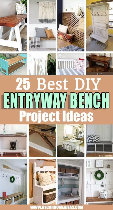 Bench Seat Coat Rack, Storage Benches Entryway, Entryway Bench Coat Rack Shoe Storage Diy, Diy Entryway Bench With Storage Plans, Diy Foyer Bench Entryway, Small Entryway Shoe Storage Ideas Diy, Entry Way Shoe Bench Ideas, Diy Small Bench Entryway, Diy Foyer Bench