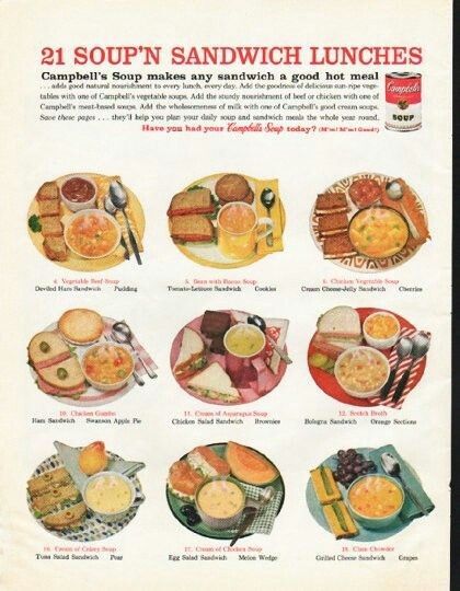 Beverage Ads, 1950s Food, Food Calorie Chart, Campbells Soup, Vintage Advertising Art, Ladies Home Journal, Home Journal, Magazine Advertisement, Tv Dinner