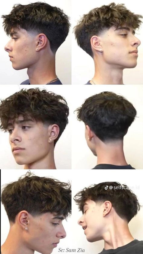 Short Mens Haircut Curly Wavy Hair, Male Short Haircut, Rap Hairstyles, Taper Fade Medio, Fade Medio, Boys Hairstyles Trendy, Bandage On Hand Dpz, Best Haircuts For Fine Hair, Male Haircuts