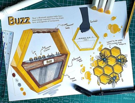 Concept Speaker Design, Product Concept Board, Product Design Sketch Portfolio, Speaker Design Sketch, Speaker Sketch, Radio Bluetooth Speaker, Industrial Design Portfolio, Presentation Board Design, Conceptual Sketches