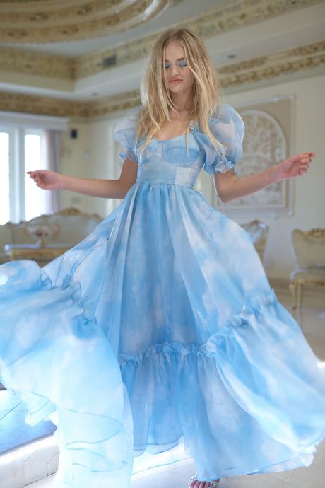 Princess Evening Dress, Dreamy Gowns, Organza Skirt, Head In The Clouds, Puff Dress, The Ritz, Knitted Coat, In The Clouds, The Clouds