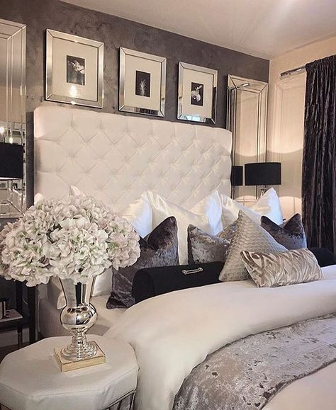 Get inspired by the interior design of these luxury bedrooms! #interiordesign #luxurydesign #exclusivedesign #decorideas #bedroomdecorideas #bedroominspiration Glam Bedroom Decor, Glam Bedroom, Dekorasi Kamar Tidur, Master Bedrooms Decor, Contemporary Home Decor, Remodel Bedroom, Beautiful Bedrooms, Dream Bedroom, Design Case