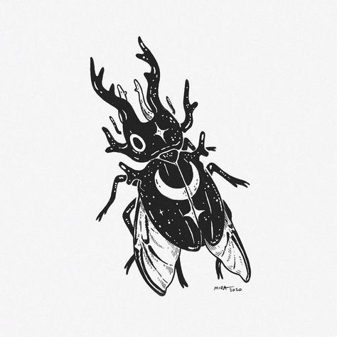 Illustrative Tattoo Style Drawings, Cute Bug Drawing, Tattoo Art Styles, Pretty Bugs, Cicada Tattoo, Beetle Drawing, Bugs Drawing, Beetle Tattoo, Bug Tattoo