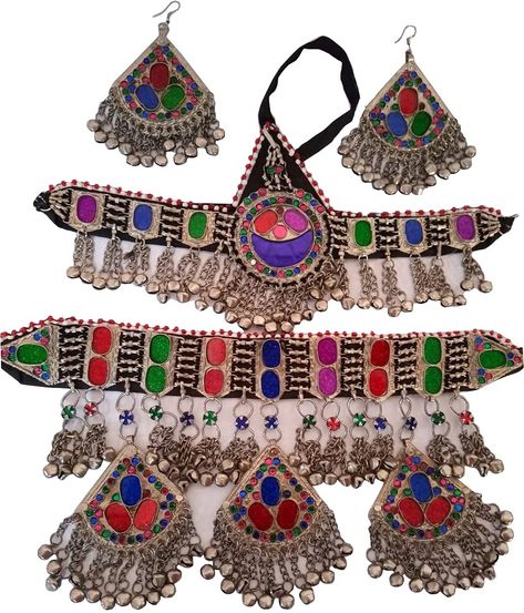 PRICES MAY VARY. Afghan kuchi set can be used in function and parties also trips to tribal areas. Beautiful traditional Afghani wedding parties jewelry set Fast Delivery Through Fedexn in Standard Option Afgani Necklace Earrings and Bindi Set is a traditional item and can be used in function and parties also trips to tribal areas. Afgani Jewelry, Necklace And Earing, Old Necklace, Matha Patti, Traditional Necklace, Happy New Year Images, New Year Images, Afghan Dresses, Wedding Party Jewelry