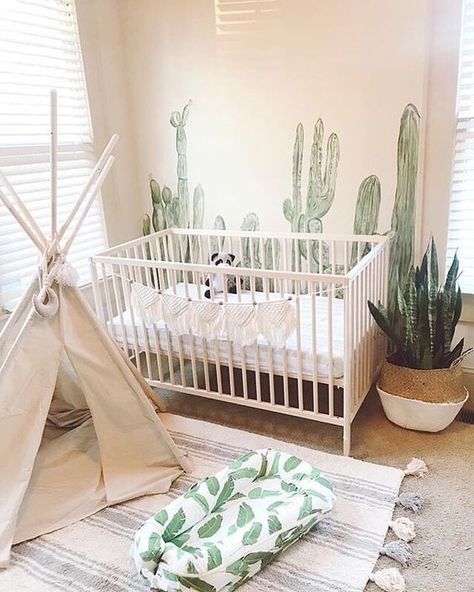 Desert nursery | #kidspaces Desert Nursery, Baby Room Boy, Modern Baby Room, Boho Kids Room, Small Kids Room, Baby Room Themes, Baby Nursery Neutral, Room Hacks, Baby Sleep Problems