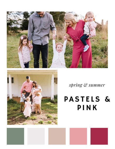 Family Photos Magenta, Pink Outfit Family Photos, Hot Pink Family Photo Outfits, Family Pictures Pink Color Schemes, Pink Family Photo Outfits, Family Photos Pink, Easter Family Photos, Picture Color Schemes, Photoshoot Clothing