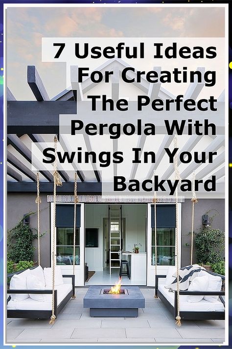 Transform your backyard into a serene retreat with a pergola with swings. In our guide, "7 Useful Ideas For Creating The Perfect Pergola With Swings In Your Backyard," discover innovative designs and tips to enhance your outdoor space. From choosing the right materials to incorporating cozy seating, these ideas will help you create an inviting atmosphere for relaxation and entertainment. Elevate your outdoor living experience today! Outdoor Swings For Adults Backyards, Pergola Swing, Useful Ideas, Cozy Seating, Bed Swing, Pergola Kits, Outdoor Pergola, Backyard Oasis, Innovation Design