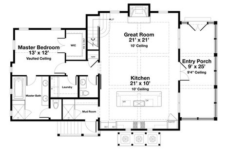 Plan #443-20 - Houseplans.com Beach Style House, Beach Style House Plans, Square House Plans, Beach House Floor Plans, House Plans South Africa, Island Beach House, Beach House Plans, Small House Floor Plans, Tiny House Floor Plans