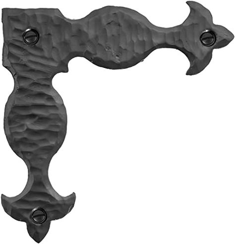 Amazon.com: 4" Hand Forged Spear L Corner Bracket Brace for Barn Doors, Gates, Shutters & Furniture – Black Finish – Borderland Rustic Hardware : Tools & Home Improvement Dutch Door Interior, L Corner, Chest Ideas, Decorative Corner, L Bracket, Door Brackets, Corner Brackets, Wood Barn Door, Hammered Iron