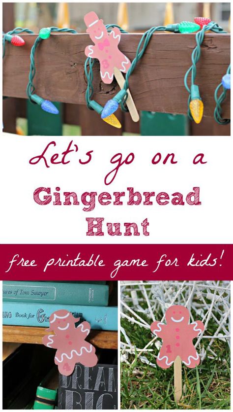 Gingerbread Scavenger Hunt, Gingerbread Games, Preschool Christmas Games, Christmas Games To Play, Fun Family Christmas Games, Printable Games For Kids, Gingerbread Party, Printable Christmas Games, Free Games For Kids