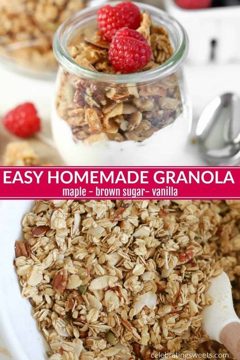 Granola With Pepitas, Granola With Quick Oats, Breakfast Munchies, Best Homemade Granola, Granola Oats, Celebrating Sweets, Portable Dessert, Homemade Granola Recipe, Easy Homemade Granola