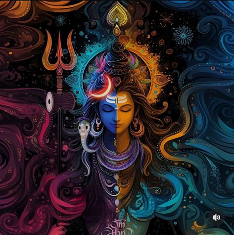 Ardhanarishvara Shiva Shakti Wallpaper, Shivshakti Wallpaper, All Religions Are One, Gods Wallpaper, Mythological Gods, God Illustration, Patina Art, Looney Tunes Wallpaper, Shiva Sketch