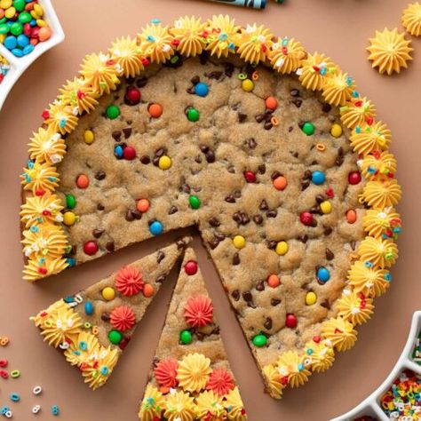 M&m Cookie Pie, M&m Cookie Cake, M&m Dessert Recipes, M&m Cookie Cake Recipe, Dipped Christmas Cookies, Wilderness Resort Wisconsin Dells, Desert Pizza, Torte Recipes, Chocolate Chip Cookie Pie