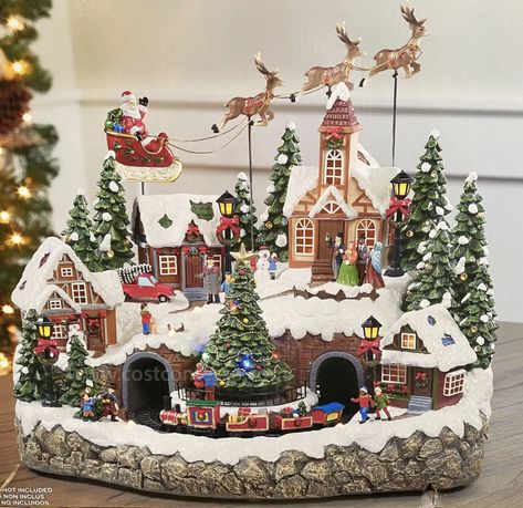 Centerpiece With Lights, Costco Christmas, Village Miniature, Lighted Centerpieces, Diy Christmas Village, Holiday Songs, Large Centerpiece, Holiday Village, Holiday Centerpieces