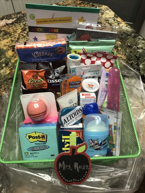 Student Survival Kit Gifts, Teacher Essentials Kit, Teacher Starter Kit Gift, High School Survival Kit, Teacher Appreciation Breakfast, Rainbow Theme Classroom, New Job Survival Kit, Student Survival Kits, Teacher Survival Kit