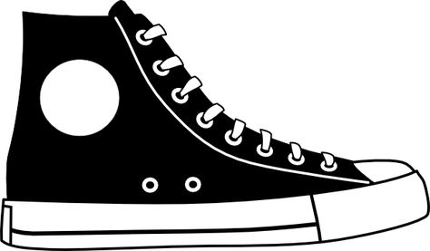 tennis shoe clip art black and white | Black Hightop Shoe clip art - vector clip art online, royalty free ... Shoes Vector, Clip Art Library, Crafty Mom, Cartoon Shoes, Art Clip, Image Svg, Shoes Drawing, Symbol Tattoos, Black And White Sneakers