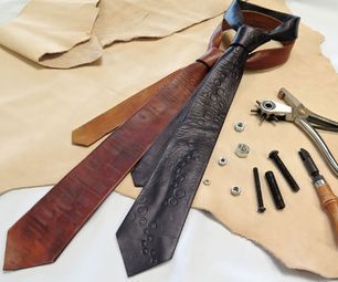 DIY Handmade Leather Necktie Tutorial Diy Necktie Projects, Diy En Cuir, Leather Glue, Make A Tie, Leather Bow Tie, Diy Leather Projects, Leather Tooling Patterns, Tooling Patterns, Leather Tie