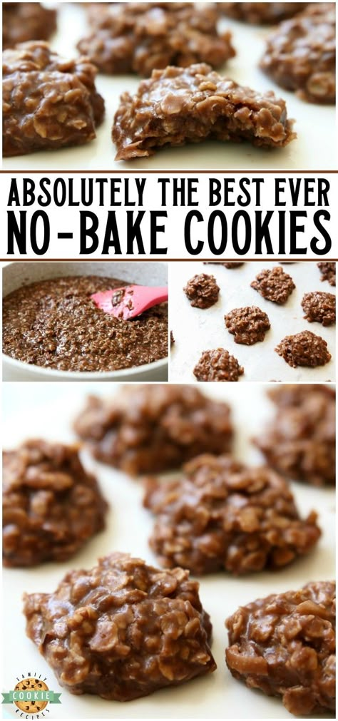 Oatmeal Chocolate Cookies, No Bake Cookies Recipe, Peanut Butter No Bake Cookies, Simple Oatmeal, Best No Bake Cookies, Oatmeal Dessert, Oatmeal No Bake Cookies, Easy No Bake Cookies, Chocolate No Bake Cookies