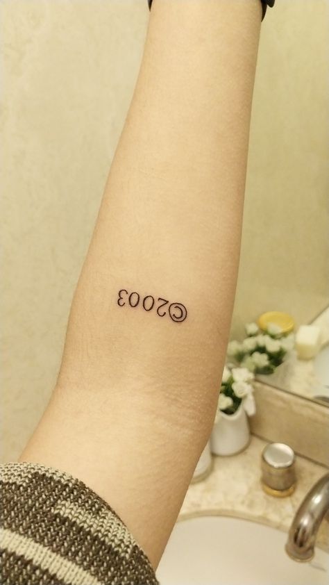 Made In 2003 Tattoo, 2003 Tattoo Ideas, 2003 Tattoo, Unique Small Tattoo, Bottomless Brunch, Weird Tattoos, Simplistic Tattoos, Small Tattoo, Tattoo Inspo