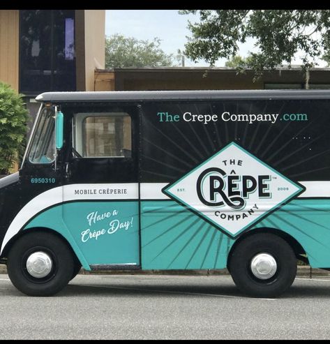 Crepe Food Truck Ideas, Blue Food Truck, Crepe Truck, Crepe Food Truck, Orlando Food, French Blue Wedding, Euphoria Party, Truck Logo, Truck Business