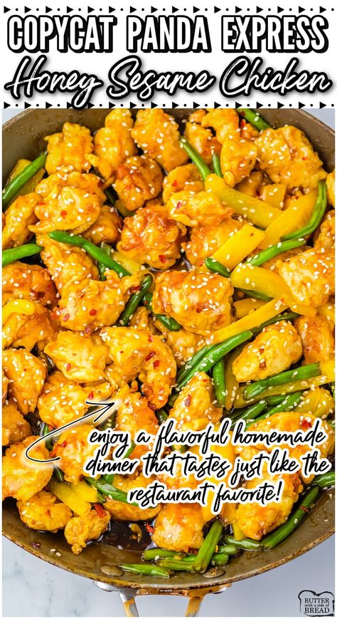 Panda Express Sesame Chicken Recipe, Recipes Using Chicken Nuggets, Panda Express Copycat Recipes, Panda Express Chicken, Panda Express Honey Sesame Chicken, Sesame Glaze, Walnut Chicken Recipe, Copycat Panda Express, Easy Sesame Chicken