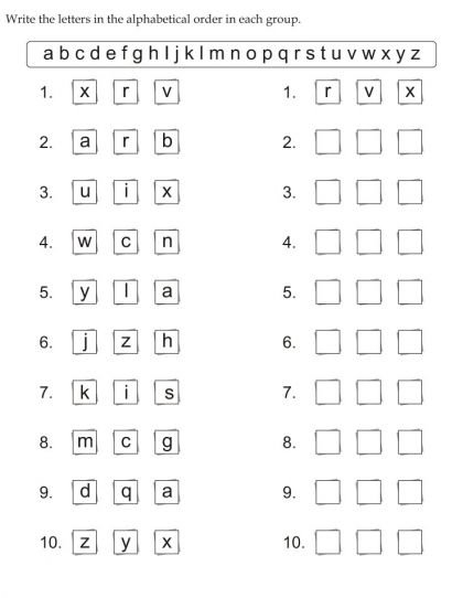 Alphabetical Order Activities, Alphabetical Order Worksheets, Abc Order Worksheet, Alphabet Letter Activities, Letter Recognition Worksheets, Worksheet For Kindergarten, Fraction Word Problems, Printable Alphabet Worksheets, Kindergarten Phonics