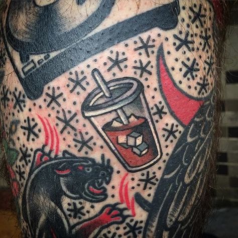 Yeah, this one wins. (via IG- @philhatchetyau) #filler #tinytattoos #traditional #banger #coffee Trad Tattoo Gap Fillers, Traditional Gap Filler, Tattoo Gap Filler Ideas, Space Filler Tattoo, Traditional Tattoo Gap Fillers, Traditional Filler, Gap Filler Tattoo Ideas, Traditional Tattoo Filler, Gap Filler Tattoo