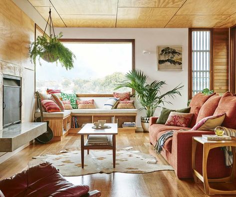 Here are nine ideas for an eco-conscious home that reflects the owners’ vintage taste. 60s Living Room, Retro Beach House, Remodel Checklist, Cheap Living Room, Cheap Living, Living Tv, Living Room Renovation, Edwardian House, Coastal Living Rooms