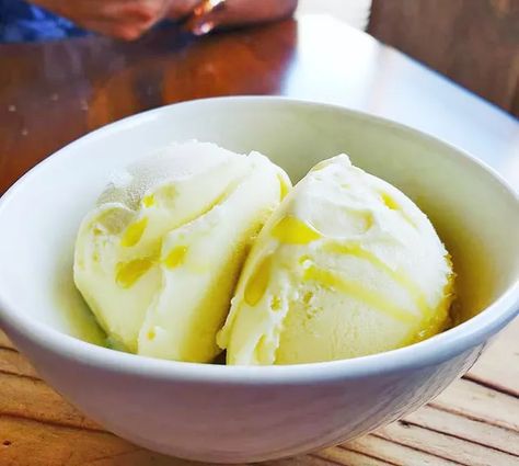 Why Do People Put Olive Oil on Ice Cream? | Hunker Best Ice Cream Flavors, Olive Oil Ice Cream, Types Of Ice Cream, Lemon Ice Cream, Flavor Ice, Vanilla Bean Ice Cream, Soft Serve Ice Cream, Best Ice Cream, Ice Cream Toppings