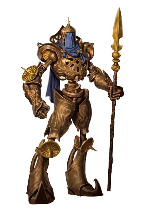 Enlightened Clockwork Soldier - Pathfinder PFRPG DND D&D 3.5 5E 5th ed d20 fantasy Clockwork Soldiers, Arte Robot, Dungeons And Dragons Characters, Fantasy Setting, Dungeons And Dragons Homebrew, Fantasy Monster, Robots Concept, Robot Art, A Robot