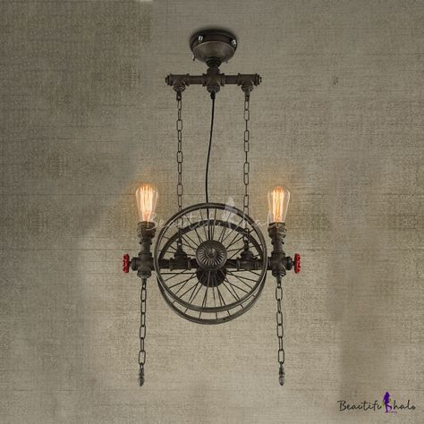 I like this. Do you think I should buy it? Living Room Island, Edison Pendant Light, Creative Restaurant, American Bar, Cheap Chandelier, Island Light Fixtures, Chandelier Creative, Vintage Industrial Lighting, Wheel Chandelier