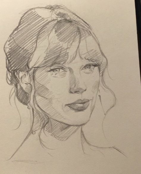 Portrait Drawing Of Celebrities, Sketch Ideas Taylor Swift, Human Sketch Ideas, Sketches Taylor Swift, Taylor Swift Portrait Drawing, Taylor Swift Sketch Pencil, Human Portrait Drawing, Sketches Celebrities, How To Draw Taylor Swift