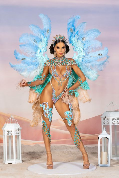 Yara | TRIBE Carnival Carnival Trinidad, Turquoise Pants, Full Bra, Carnival Girl, Trinidad Carnival, Lower Leg, Small Backpack, Large Backpack, Pants Design