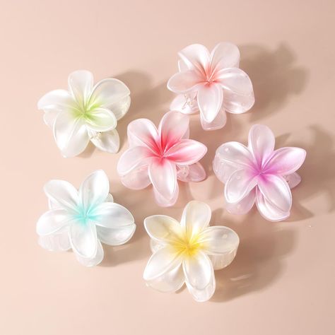 PRICES MAY VARY. 🌺🌺🌺Summer-themed Design: This set of 6/12 pcs flower claw clips embraces elements of Hawaiian style, exuding a tropical, vibrant, and lively summer ambiance. Each flower clip features a unique color palette, making them one-of-a-kind artistic pieces. 🌺🌺🌺Functional and aesthetical: These trendy flower claw clips are Hawaii Style. Perfect for going vacation. These hair claw clips are not only cute and pretty but also functional, can hold all your hair up tightly when you’re Hawaiian Flower Hair Clip, Flower Hair Clips Aesthetic, Bauhinia Flower, Diy Hair Pieces, Toys Template, Hawaiian Flower Hair, Tropical Hair, Flower Claw Clip, Flower Hair Claw